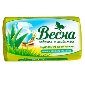 мыло весна, 90г алоэ и овсяное молочко (самара)