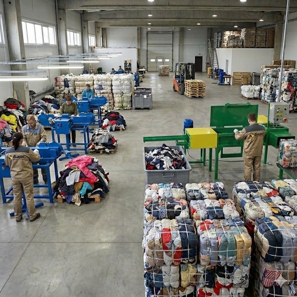 Производство ветоши в цеху