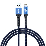 by кабель для зарядки адреналин ip, 1м, 2.4а, быстрая зарядка, синий от магазина Барс