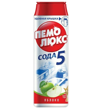 средство чистящее 480г. пемолюкс сода-5, "яблоко", порошок,1/36