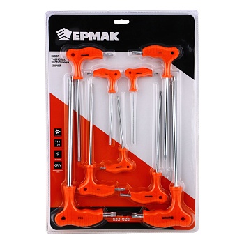 ермак набор т-образных torx  ключей   t10-t15-t20-t25-t27-t30-t40-t45-t50р