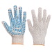Перчатки вязаные ЛЮКС х/б с ПВХ напылением "Протектор" 5 нитей, Х-нить, 62 гр, белые