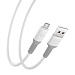 BY Кабель для зарядки Powerful Micro USB, 1м, 3A, QC 3.0, силиконовая оплетка, белый