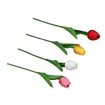 ladecor цветок искусственный тюльпан, 32 см, pu, пластик, железная проволока, 4 цвета