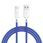 by кабель для зарядки bright type-c, 1м, быстрая зарядка 3а, qc, pd 20w, силикон, сине-серый от магазина Барс