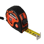 ермак рулетка "3 фиксатора", 5м х 19мм, 2х-сторонний зацеп, корпус abs+tpr