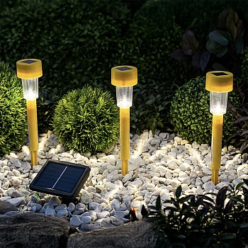 inbloom фонарь садовый на солн. батарее, 4.5x4.5x31см, 1x1.2v 40mah ni-mh, 1led*белый, пластик от магазина Барс