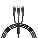 by кабель для зарядки 3 в 1 классика ip/micro usb/type-c, 1м, 3a, черный от магазина Барс