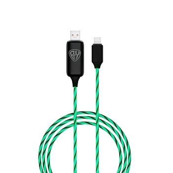 by кабель для зарядки светящийся ёлки type-c, 1м, 2.4а, с led подсветкой от магазина Барс