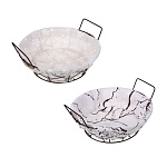 корзина для мелочей тм vetta селеста, круглая, металл, лён, полиэстер, 21х21х7см, 2 дизайна от магазина Барс