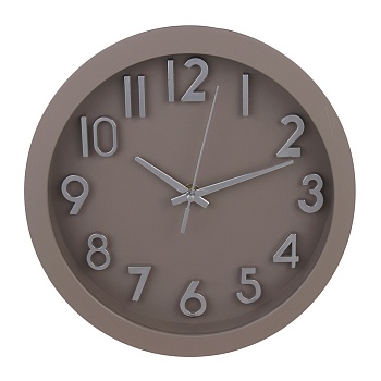 ladecor chrono часы настенные, круглые, 25x25x4,2 см, пластик, цвет бежевый