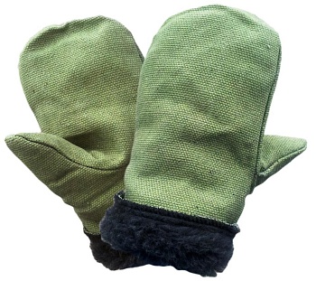 рукавицы утепленные, брезентовые (искусственный мех)