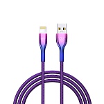 by кабель для зарядки jam ip, 1м, быстрая зарядка 2.4а, 12w, тканевый, фиолетовый от магазина Барс