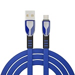 by кабель для зарядки графика type-c, 1м, быстрая зарядка qc3.0, штекер металл, синий от магазина Барс