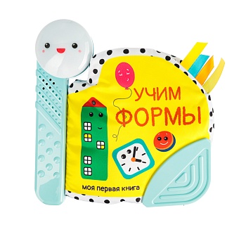 игроленд книга для малышей с текстильными элементами "шуршалка", звук, свет, полиэстер, 18х18х3,5см
