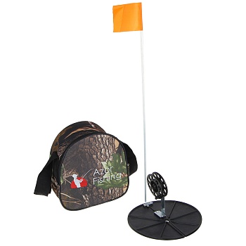 azor fishing набор жерлиц для зимней рыбалки,10шт в сумке(жерлица,d18см,катушка,d6см, флажок,в сумке