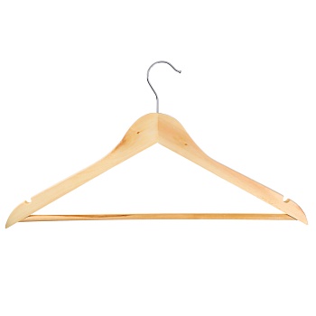 вешалка для одежды тм vetta, 45см, деревянная, хром, цвет светлое дерево от магазина Барс