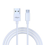 forza кабель для зарядки эталон microusb, 1м, быстрая зарядка 3а, qc, pd 20w, tpe, белый, кейс от магазина Барс