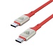 BY Кабель для зарядки Space Cable Pro Type-C - Type-C, 1м, 5А, Быстрая зарядка, штекер металл, крас.