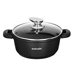satoshi лион кастрюля с крышкой 2,0л d20*9см, а/приг.покр.мрамор, силик.протекторы ручек, индукция интернет-магазин «Барс»