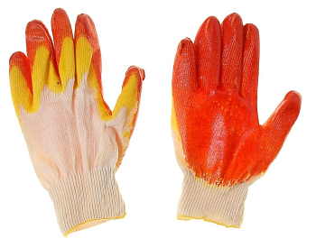 перчатки х/б с двойным латексным покрытием супер облив 10/200