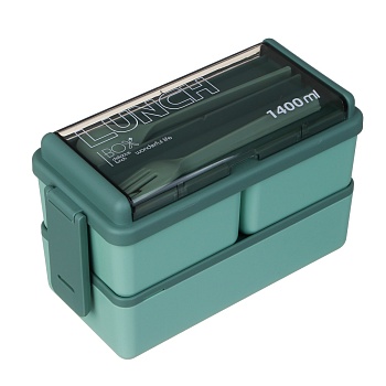 ланч-бокс, 1400мл, со столовыми приборами (ложка вилка) pp/ps/tpr интернет-магазин «Барс»