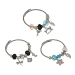 браслет с шармами d6-7 см, сталь, 3 дизайна, бж25-34