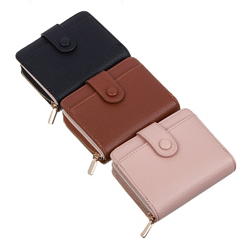юl ореана кошелек для карт, купюр и монет с застежкой на кнопке, пу, 11,5х9,5х2,5см, 3 цвета,кж24-03