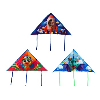 игроленд воздушный змей, 80см текстиль, 3 дизайна