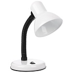 лампа настольная by, е27, 28см, 40вт, 220в, с выключателем, шнур 75 см, белый от магазина Барс