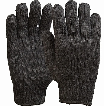 перчатки полушерстяные люкс 6 нитей 7,5кл вязки. черные