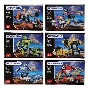 игроленд конструктор "герои галактики", 53-58 дет., abs, 15х10х5см, 4 диз.