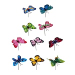 фигурка на стержне "бабочка" тм inbloom, набор 10шт, 8х25см, пластик, металл от магазина Барс