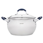satoshi альба кастрюля 24х13,5см. 6,5 л. со стекл. крышкой, индукция интернет-магазин «Барс»