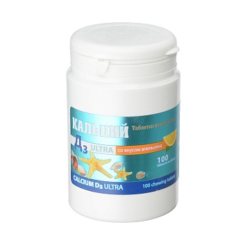 бад кальций д3 ультра, таблетки жевательные в ассортименте 500мг, 100шт