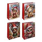 пакет тм сноу бум подарочный, 26x32x10см, тиснение, бумага, арт.18, 4 дизайна