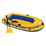 intex лодка надувная challenger 2 set 3 камеры, 236x114x41см, до 200 кг весла/насос, 68367np