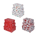 набор подарочных коробок тм сноу бум, 3 размера 23x16x9,5см, 21x14x8см, 19x12x6,5см, картон, 3 диз.