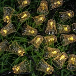 inbloom гирлянда на солн.батарее колокольчик, 7м, 25led, шампань, 2 реж, пвх зел, 2v80ma, 1.2v600mah от магазина Барс