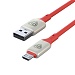 BY Кабель для зарядки Space Cable Pro Micro USB, 1м, Быстрая зарядка QC3.0, штекер металл, красный