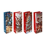 пакет тм сноу бум подарочный, 12,5x36x8,5см, тиснение, бумага, 4 дизайна