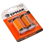 батарейки "alkaline" 1,5в, щелочная, тип c (lr14), 2шт/уп ермак 