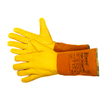 краги из коричневого спилка с перчаткой из желтой кожи gward argon welder pro