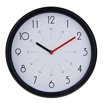 ladecor chrono часы настенные круглые, пластик, d30 см, тикающий ход, 1xаа, арт08-19