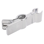 держатель-прищепка для лейки душа, на штангу и стойку, универсальный, цинк, хром