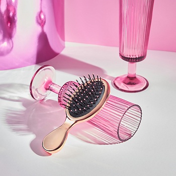 юниlook расческа массажная глянец, пластик, 13,8х5,6см, розовое золото