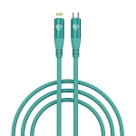by кабель для зарядки flexi type-c-ip, 1 м, 2,4 а, быстрая зарядка 22w, бирюзовый от магазина Барс