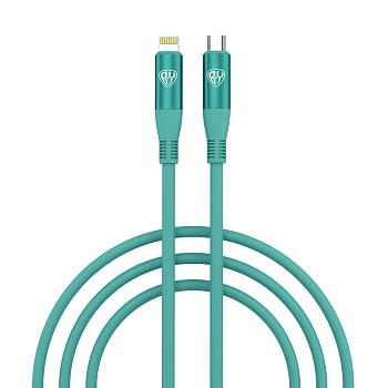 by кабель для зарядки flexi type-c-ip, 1 м, 2,4 а, быстрая зарядка 22w, бирюзовый от магазина Барс