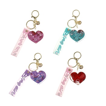 брелок с сердечком и подвеской, 4 цвета