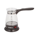 leben турка стеклянная на подставке 0,5л, 500вт, складная ручка, 220в интернет-магазин «Барс»